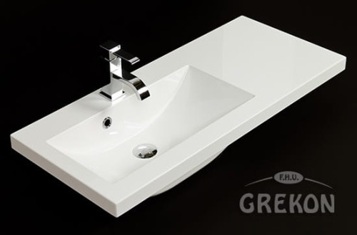 Umywalka dolomitowa Clever-900L biała