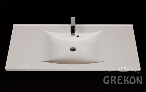 Umywalka dolomitowa LUCY-1200C biała