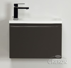 Szafka łazienkowa szara 50cm CLER z umywalką