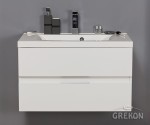 Szafka łazienkowa biała 80cm ELEGANTE z umywalką
