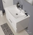 Zestaw szafka z umywalką  w kolorze biały połysk z serii Elegante
