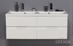 Szafka łazienkowa biała 120cm ELEGANTE z umywalką podwójną