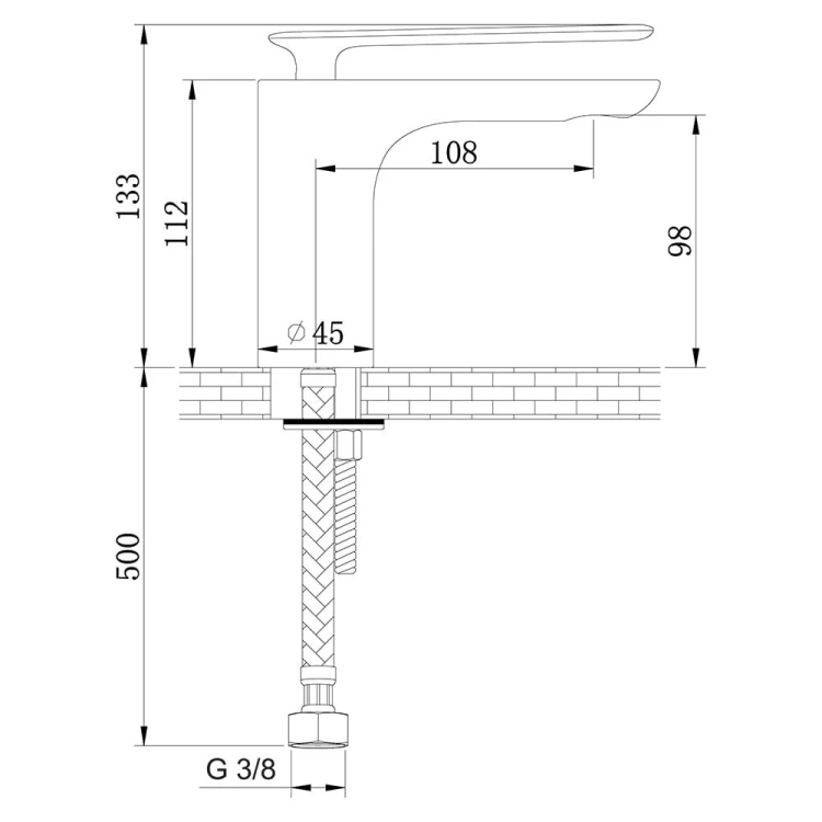 Kohlman Experience QB100E bateria umywalkowa - schemat