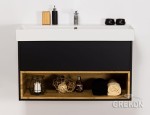Szafka łazienkowa czarna loft 98cm SPACE z umywalką