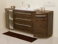 Szafka łazienkowa antyczne drewno 180cm FOKUS z blatem i umywalką