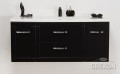 Szafka łazienkowa czarna 121cm MEIVA z umywalką