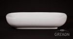Biała półokrągła ceramiczna umywalka