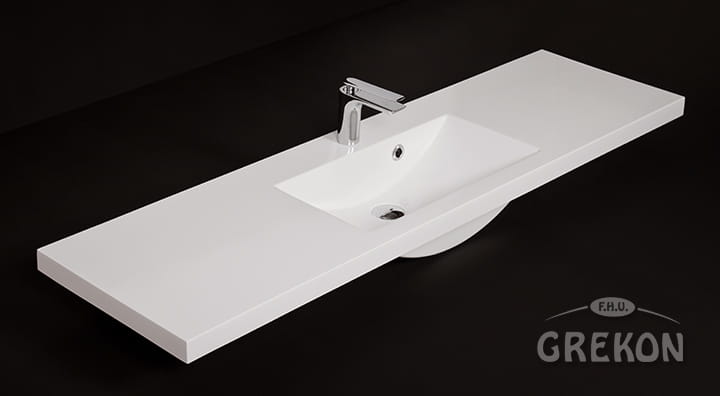 Biała dolomitowa umywalka Clever-1400C