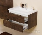 Komplet szafka z umywalką w kolorze antyczne drewno w rozmiarze 80 cm z serii Elegante