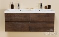 Szafka łazienkowa antyczne drewno 120cm ELEGANTE z umywalką podwójną