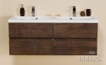 Szafka łazienkowa antyczne drewno 120cm ELEGANTE z umywalką podwójną