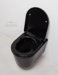 Miska ELEGANCE czarna + deska wolnoopadająca