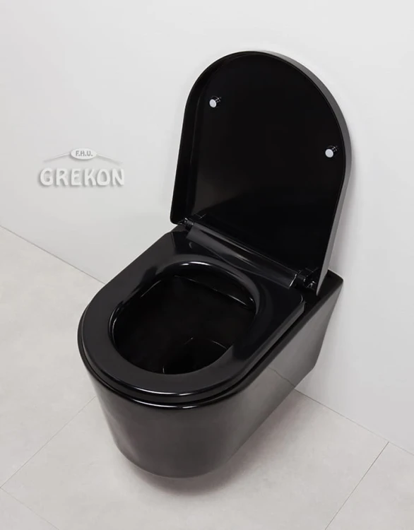 Miska ELEGANCE czarna + deska wolnoopadająca