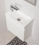 Praktyczna szafka łazienkowa biała 40cm CLER z umywalką