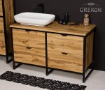 Szafka łazienkowa loftowa 120cm NEW YORK z umywalką białą