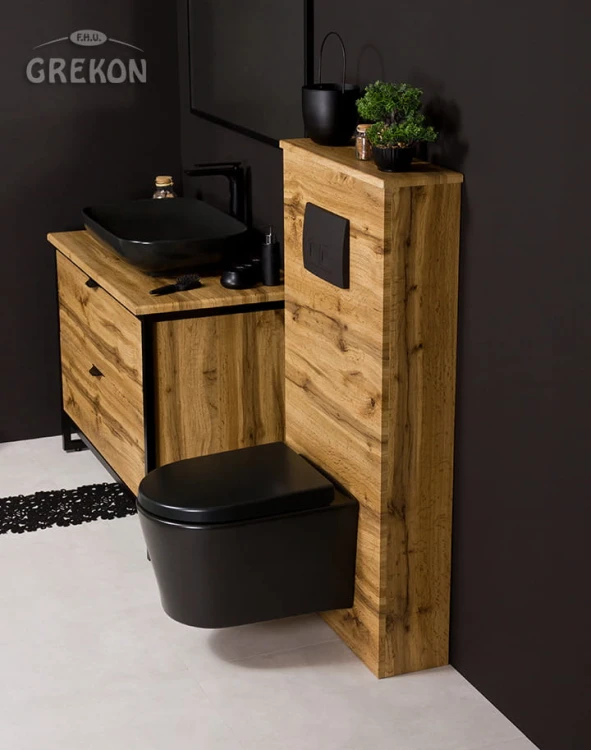 Zabudowa stelaża wc w kolorze naturalny dąb