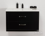 Szafka łazienkowa czarna 81cm MEIVA z umywalką
