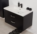 Czarna elegancka szafka z białą dolomitową umywalką