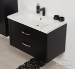 Czarna elegancka szafka z białą dolomitową umywalką