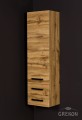 Regał łazienkowy dąb naturalny 40x143,5cm FOKUS LOFT z dwiema szufladami