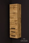 Regał łazienkowy dąb naturalny 40x143,5cm FOKUS LOFT z dwiema szufladami