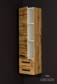 Regał łazienkowy dąb naturalny 40x143,5cm FOKUS LOFT z dwiema szufladami