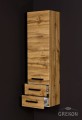 Regał łazienkowy dąb naturalny 40x143,5cm FOKUS LOFT z dwiema szufladami