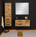 Regał łazienkowy dąb naturalny 40x143,5cm FOKUS LOFT z dwiema szufladami