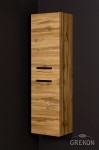 Regał łazienkowy dąb naturalny 40x143,5cm FOKUS LOFT z koszem