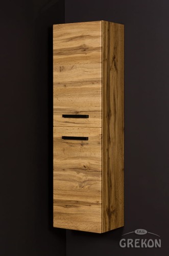 Regał łazienkowy dąb naturalny 40x143,5cm FOKUS LOFT z koszem