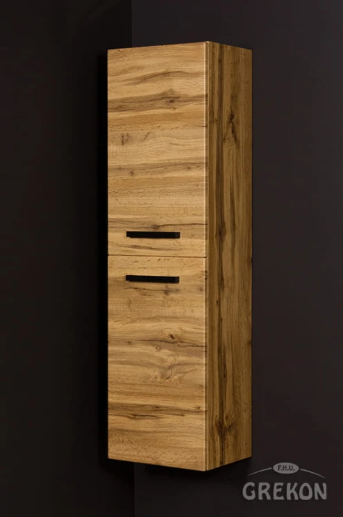 Regał łazienkowy dąb naturalny 40x143,5cm FOKUS LOFT z koszem