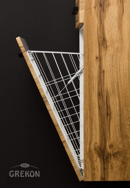 Regał łazienkowy dąb naturalny 40x143,5cm FOKUS LOFT z koszem