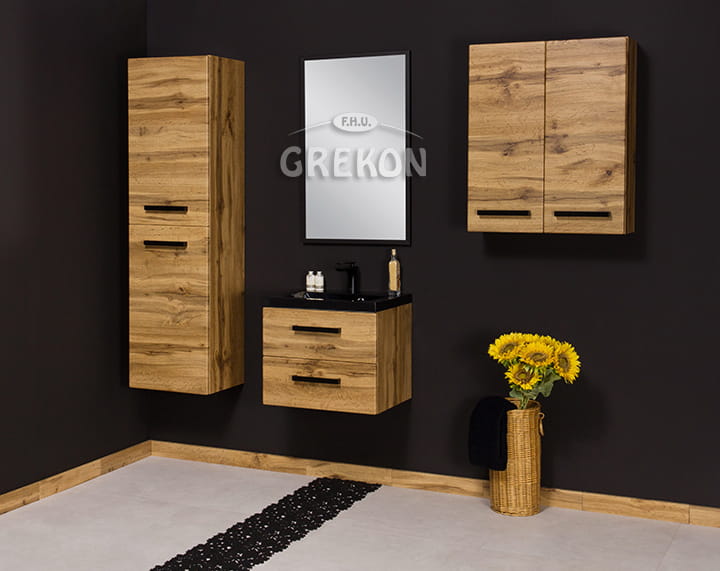 Szafka łazienkowa wisząca dąb naturalny 60x72cm FOKUS LOFT