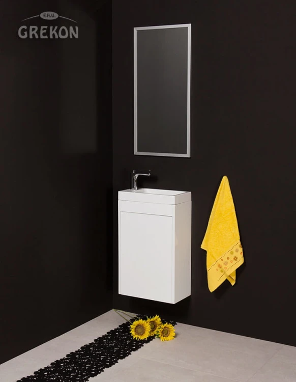 Szafka łazienkowa biała 40cm CLER LOFT z umywalką