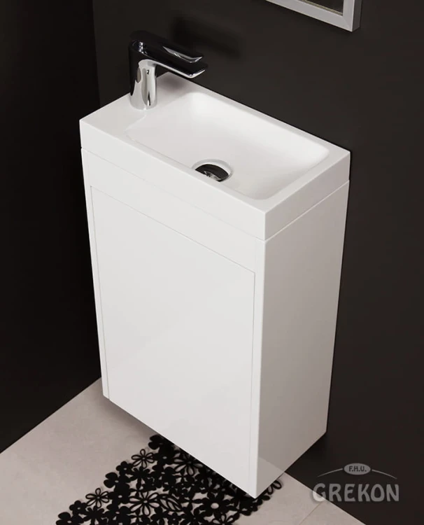 Szafka łazienkowa biała 40cm CLER LOFT z umywalką