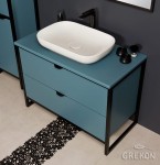 Stojąca szafka New York 100 cm z białą ceramiczną umywalką