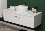 Biała szafka łazienkowa Petto Bianco 120 cm z umywalką ceramiczną