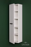 Jednodrzwiowy biały regał łazienkowy 40 x 143,5 cm Petto Bianco