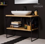 Szafka do łazienki w stylu loftowym z ceramiczną umywalką
