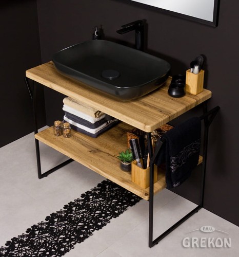 Zestaw New York z czarną ceramiczną umywalką