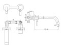 Kohlman Roxin QW180R bateria umywalkowa - schemat