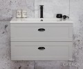 Szafka łazienkowa szara 81cm GREND z umywalką