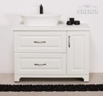 Szafka łazienkowa biała 100cm FINEA z umywalką dolomitową