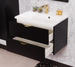 Elegancka matowa szafka z białą dolomitową umywalką seria Victa
