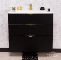 Szafka łazienkowa czarna 80cm VICTA z umywalką