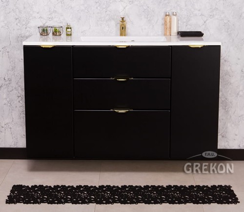 Szafka łazienkowa czarna 120cm VICTA z umywalką