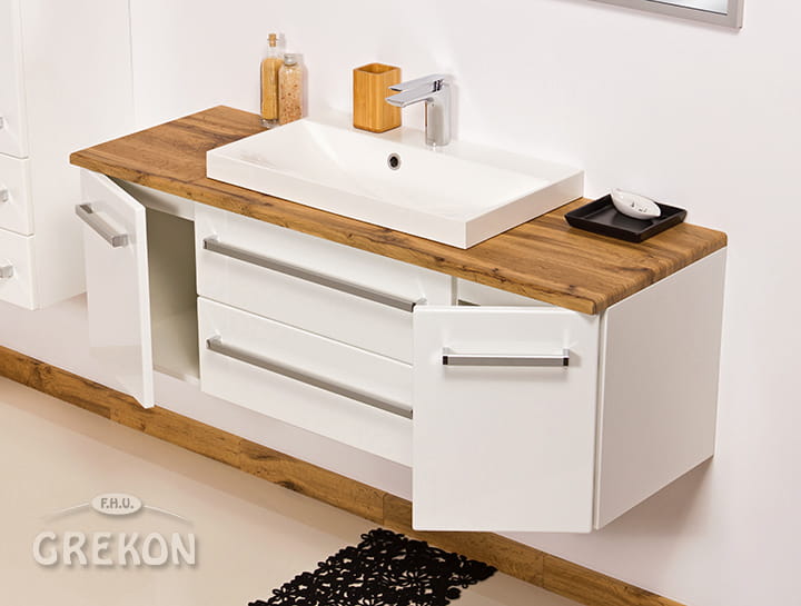 Aluminiowy srebrny uchwyt do szafki łazienkowej
