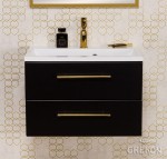 Szafka łazienkowa czarna 60cm BELLI GOLD z umywalką