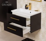 Elegancka czarna szafka łazienkowa Belli Gold 60cm