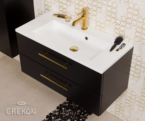 Czarna szafka łazienkowa 80cm Belli Gold